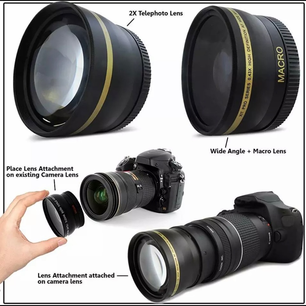 Canon T5i EF-S 18-55MM LENS DSLR Digital Camera (3 LENSES Bundle)